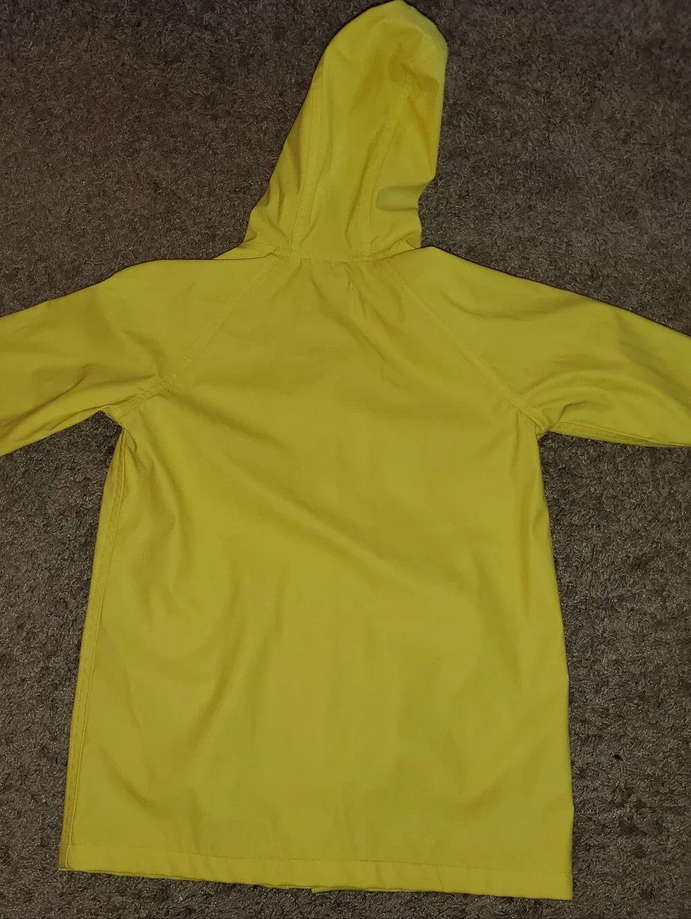 Kid's Size M (7/8) Bright Yellow Hooded Rain Zip-Up Jacket
